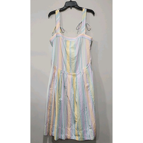 Free People Dresses & Skirts - Free People NWT Dress Womens L Sundress Midi Pastel Combo C8130 Sleeveless New